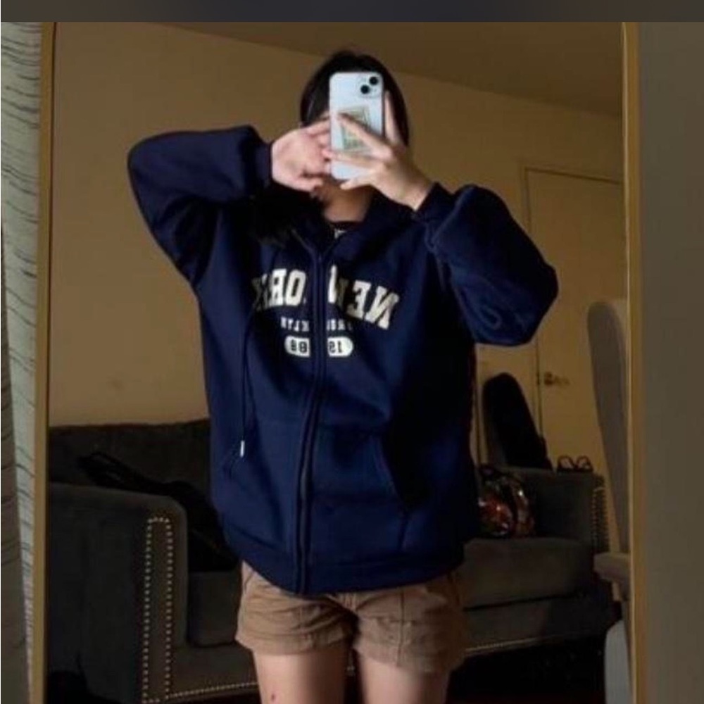 SHEIN Navy New York Hoodie